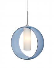 Besa Lighting 1JC-PLATOBL-SN - Besa, Plato Cord Pendant, Blue/Opal, Satin Nickel Finish, 1x60W Medium Base