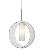 Besa Lighting 1JC-PLATOCL-SN - Besa, Plato Cord Pendant, Clear/Opal, Satin Nickel Finish, 1x60W Medium Base