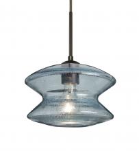 Besa Lighting 1JC-ZENBL-BR - Besa, Zen Cord Pendant, Blue Bubble, Bronze Finish, 1x60W Medium Base