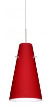 Besa Lighting 1JT-4124RM-SN - Besa Cierro Pendant Satin Nickel Ruby Matte 1x100W Medium Base