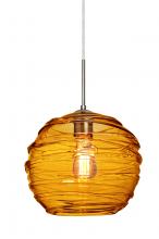 Besa Lighting 1JT-462782-EDIL-SN - Besa Wave 10 Pendant Satin Nickel Amber 1x8W LED Filament