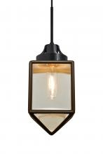 Besa Lighting 1JT-BRAVOBR-BK - Besa, Bravo Cord Pendant, Bronze/Gold Bubble, Black Finish, 1x60W Medium Base