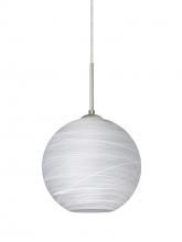 Besa Lighting 1JT-COCO860-LED-SN - Besa Coco 8 Pendant, Cocoon, Satin Nickel Finish, 1x9W LED