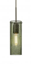 Besa Lighting 1JT-JUNI10MS-EDIL-BR - Besa, Juni 10 Cord Pendant, Moss Bubble, Bronze, 1x4W LED Filament