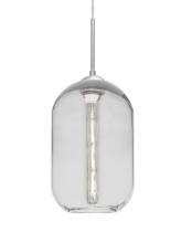 Besa Lighting 1JT-OMEGA12CL-EDIL-SN - Besa, Omega 12 Cord Pendant, Clear, Satin Nickel Finish, 1x4W LED Filament