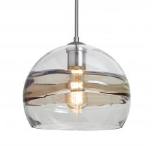 Besa Lighting 1JT-SPIR10SC-EDIL-SN - Besa Spirit 10 Pendant, Smoke/Clear, Satin Nickel Finish, 1x8W LED Filament