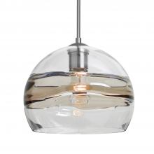 Besa Lighting 1JT-SPIR10SC-SN - Besa Spirit 10 Pendant, Smoke/Clear, Satin Nickel Finish, 1x60W Medium Base