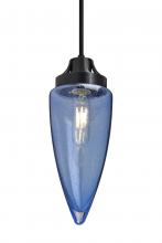 Besa Lighting 1JT-SULUBL-EDIL-BK - Besa, Sulu Cord Pendant, Blue Bubble, Black Finish, 1x4W LED Filament