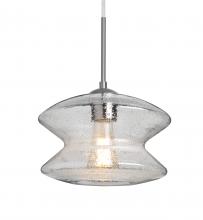 Besa Lighting 1JT-ZENCL-EDIL-SN - Besa, Zen Cord Pendant, Clear Bubble, Satin Nickel Finish, 1x8W LED Filament