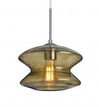 Besa Lighting 1JT-ZENLT-EDIL-SN - Besa, Zen Cord Pendant, Latte Bubble, Satin Nickel Finish, 1x8W LED Filament