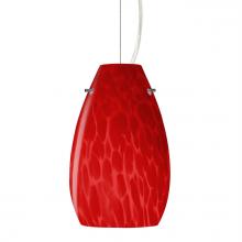 Besa Lighting 1KX-4126RC-LED-SN - Besa, Pera 9 Cord Pendant, Red Cloud, Satin Nickel Finish, 1x9W LED