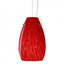 Besa Lighting 1KX-4126RC-SN - Besa, Pera 9 Cord Pendant, Red Cloud, Satin Nickel Finish, 1x100W MAX E26 Base