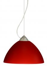 Besa Lighting 1KX-420131-SN - Besa Tessa Cable Pendant Red Matte Satin Nickel 1x75W Medium Base