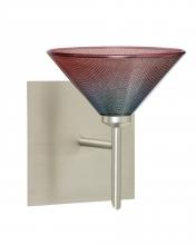 Besa Lighting 1SW-117681-SN-SQ - Besa Wall With SQ Canopy Kona Satin Nickel Sunset 1x40W G9