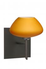 Besa Lighting 1SW-541080-BR-SQ - Besa Wall With SQ Canopy Peri Bronze Amber Matte 1x40W G9