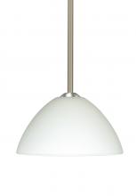 Besa Lighting 1TT-420107-LED-SN - Besa Tessa LED Stem Pendant White Satin Nickel 1x9W LED