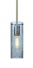 Besa Lighting 1TT-JUNI10BL-EDIL-SN - Besa, Juni 10 Stem Pendant, Blue Bubble, Satin Nickel, 1x4W LED Filament