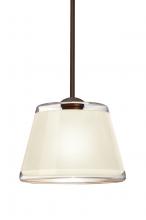 Besa Lighting 1TT-PIC9WH-BR - Besa Stem Pendant Pica 9 Bronze White Sand 1x75W Medium Base