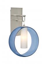 Besa Lighting 1WP-PLATOBL-SN - Besa, Plato Wall Pendant, Blue/Opal, Satin Nickel Finish, 1x60W Medium Base