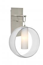 Besa Lighting 1WP-PLATOCL-SN - Besa, Plato Wall Pendant, Clear/Opal, Satin Nickel Finish, 1x60W Medium Base