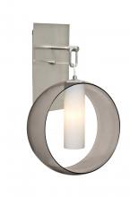 Besa Lighting 1WP-PLATOSM-SN - Besa, Plato Wall Pendant, Smoke/Opal, Satin Nickel Finish, 1x60W Medium Base