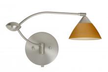 Besa Lighting 1WU-1743OK-SN - Besa Wall Domi Satin Nickel Oak 1x50W Halogen Gy6.35