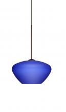 Besa Lighting 1XC-541087-LED-BR - Besa Pendant Peri Bronze Blue Matte 1x5W LED