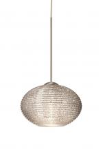 Besa Lighting 1XC-5612GL-LED-SN - Besa Pendant Lasso Satin Nickel Glitter 1x5W LED