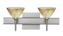 Besa Lighting 2SW-174383-SN-SQ - Besa Wall With SQ Canopy Domi Satin Nickel Mocha 2x40W G9