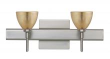 Besa Lighting 2SW-1758GF-LED-SN-SQ - Besa Divi Wall With SQ Canopy 2SW Gold Foil Satin Nickel 2x5W LED