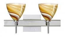 Besa Lighting 2SW-1779HN-CR-SQ - Besa Wall With SQ Canopy Mia Chrome Honey 2x40W G9