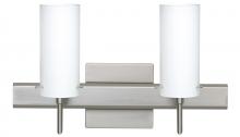 Besa Lighting 2SW-440307-SN-SQ - Besa Wall With SQ Canopy Copa 3 Satin Nickel Opal Matte 2x40W G9