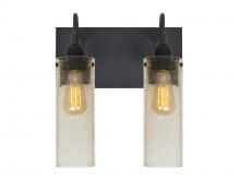 Besa Lighting 2WG-JUNI10GD-EDIL-BK - Besa Juni 10 Vanity, Gold Bubble, Black Finish, 2x7W LED Filament