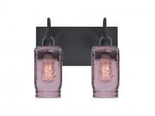 Besa Lighting 2WG-MILO4PL-EDIL-BK - Besa Milo 4 Vanity, Purple, Black Finish, 2x7W LED Filament