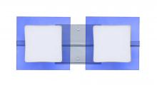 Besa Lighting 2WS-773592-CR - Besa Wall Alex Chrome Opal/Blue 2x50W G9