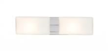 Besa Lighting 2WT-888607-CR - Besa, Lido Vanity, Opal Matte, Chrome Finish, 2x60W Medium Base