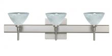 Besa Lighting 3SW-174352-SN-SQ - Besa Wall With SQ Canopy Domi Satin Nickel Marble 3x40W G9