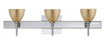 Besa Lighting 3SW-1758GF-CR-SQ - Besa Divi Wall With SQ Canopy 3SW Gold Foil Chrome 3x40W G9