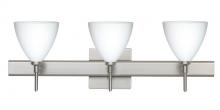 Besa Lighting 3SW-177907-LED-SN-SQ - Besa Wall With SQ Canopy Mia Satin Nickel Opal Matte 3x5W LED