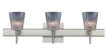 Besa Lighting 3SW-512500-SN-SQ - Besa Wall With SQ Canopy Nico 4 Satin Nickel Clear Stone 3x40W G9