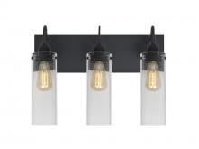 Besa Lighting 3WG-JUNI10CL-EDIL-BK - Besa Juni 10 Vanity, Clear Bubble, Black Finish, 3x7W LED Filament