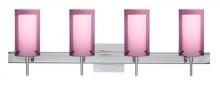 Besa Lighting 4SW-A44007-LED-CR-SQ - Besa Pahu 4 Wall With SQ Canopy 4SW Transparent Amethyst/Opal Chrome 4x5W LED