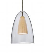 Besa Lighting J-DANOCLNA-LED-BR - Besa, Dano Cord Pendant For Multiport Canopy, Clear/Natural, Bronze Finish, 1x9W LED