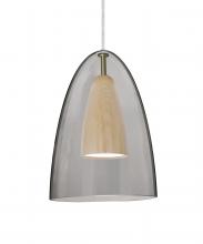 Besa Lighting J-DANOSMNA-LED-SN - Besa, Dano Cord Pendant For Multiport Canopy, Smoke/Natural, Satin Nickel Finish, 1x9