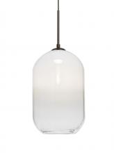 Besa Lighting J-OMEGA12WH-BR - Besa, Omega 12 Cord Pendant For Multiport Canopies,White/Clear, Bronze Finish, 1x60W