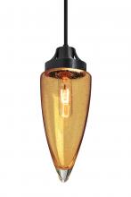 Besa Lighting J-SULUAM-BK - Besa, Sulu Cord Pendant For Multiport Canopy, Amber Bubble, Black Finish, 1x60W Mediu