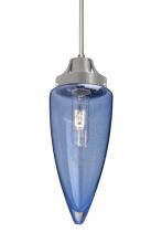 Besa Lighting J-SULUBL-SN - Besa, Sulu Cord Pendant For Multiport Canopy, Blue Bubble, Satin Nickel Finish, 1x60W