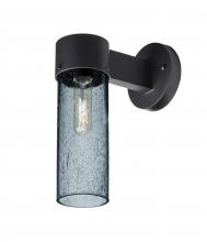 Besa Lighting JUNI10BL-WALL-BK - Besa, Juni 10 Outdoor Sconce, Blue Bubble, Black Finish, 1x60W Medium Base