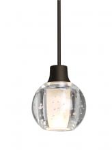 Besa Lighting RXP-BOCA3BB-BR - Besa, Boca 3 Cord Pendant, Clear Bubble, Bronze Finish, 1x35W Halogen