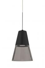 Besa Lighting X-TIMO6BS-LED-SN - Besa, Timo 6 Cord Pendant For Multiport Canopies,Smoke/Black, Satin Nickel Finish, 1x